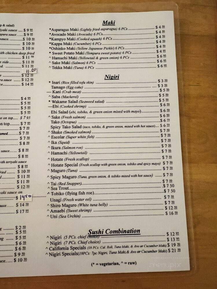 Tenkyu - San Rafael, CA menu_pic