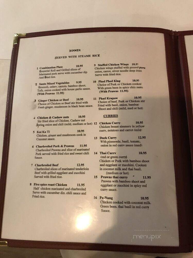 Tub-Tim Thai Restaurant - Corte Madera, CA menu_pic