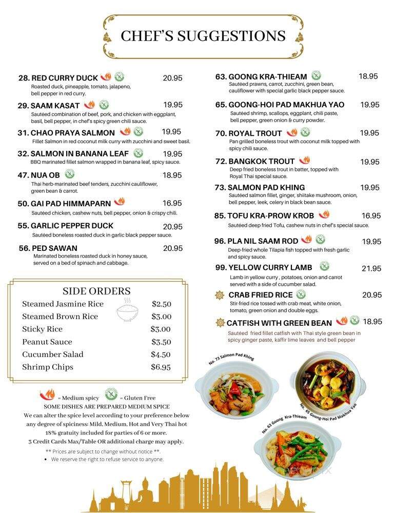 Royal Thai Restaurant - San Rafael, CA menu_pic