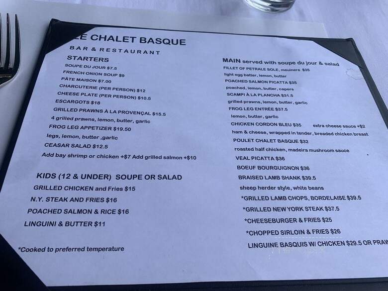 Le Chalet Basque Restaurant - San Rafael, CA