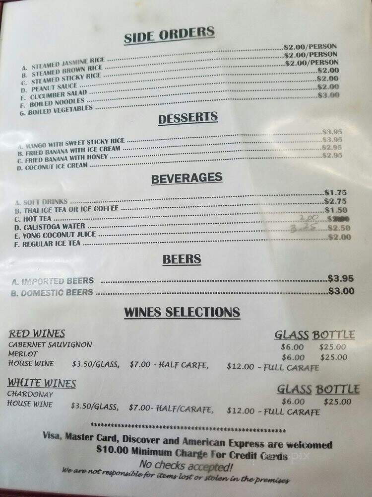 Thai Smile Cuisine - San Rafael, CA menu_pic