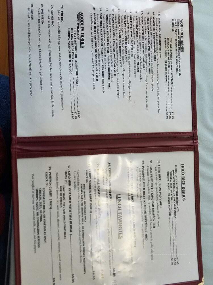 Thai Smile Cuisine - San Rafael, CA menu_pic