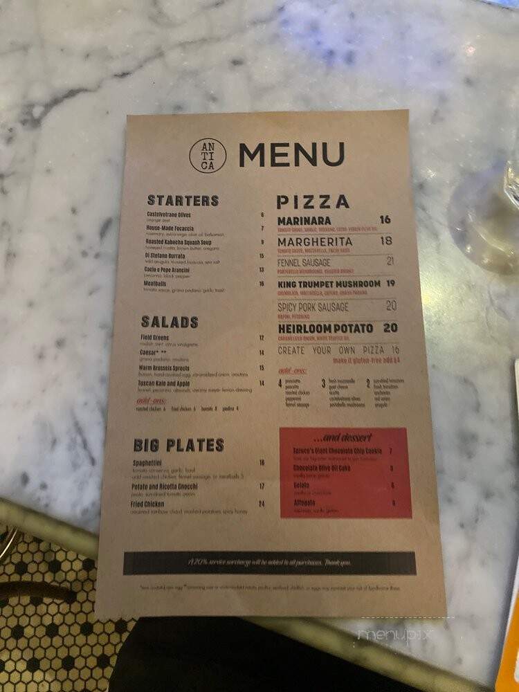 Pizza Antica Mill Valley - Mill Valley, CA menu_pic