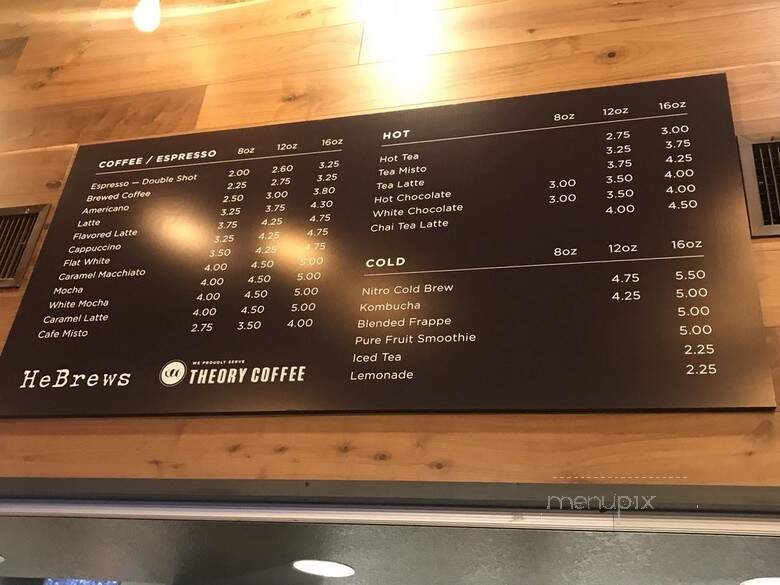 Hebrews Coffee - Redding, CA menu_pic