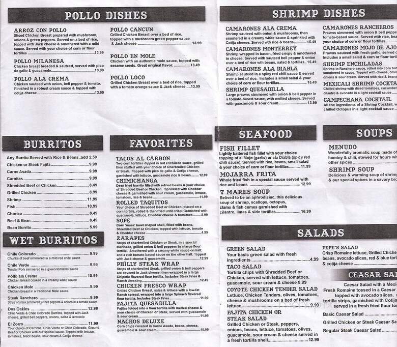 El Mariaches Mexican Restaurant - Redding, CA menu_pic