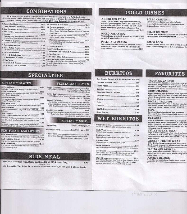 El Mariaches Mexican Restaurant - Redding, CA menu_pic