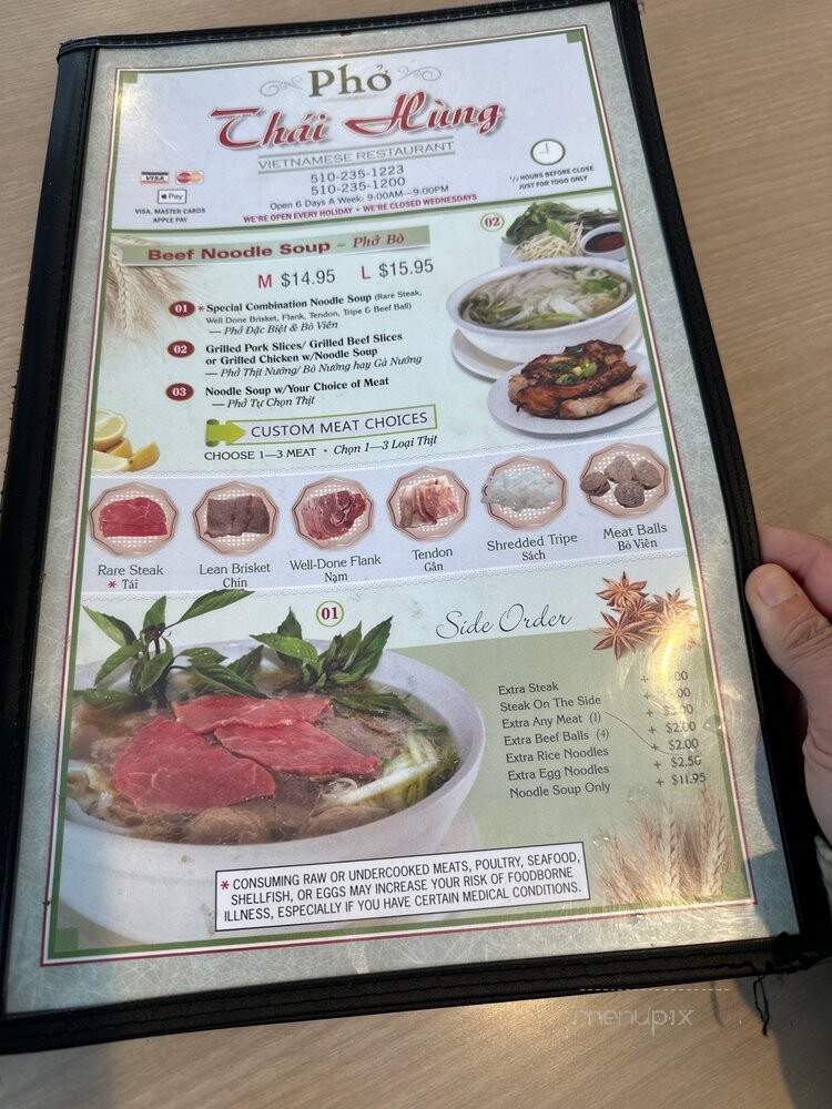 Pho Hoa Thai Vietnamese - Richmond, CA menu_pic