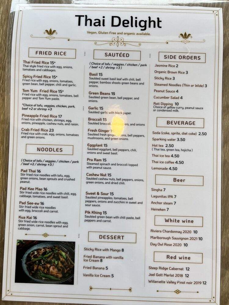 Thai Delight Cuisine - Berkeley, CA menu_pic