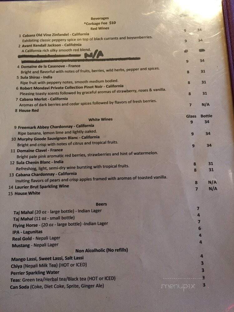 Taste Of The Himalayas - Berkeley, CA menu_pic