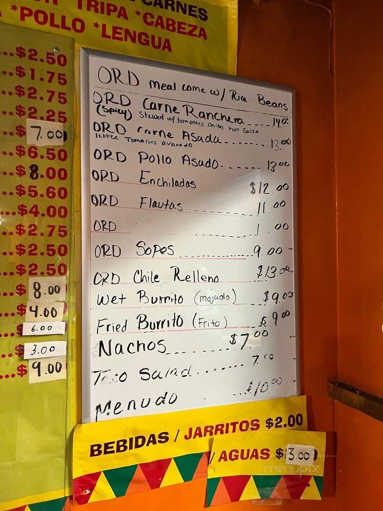 El Tapatio - Willows, CA menu_pic