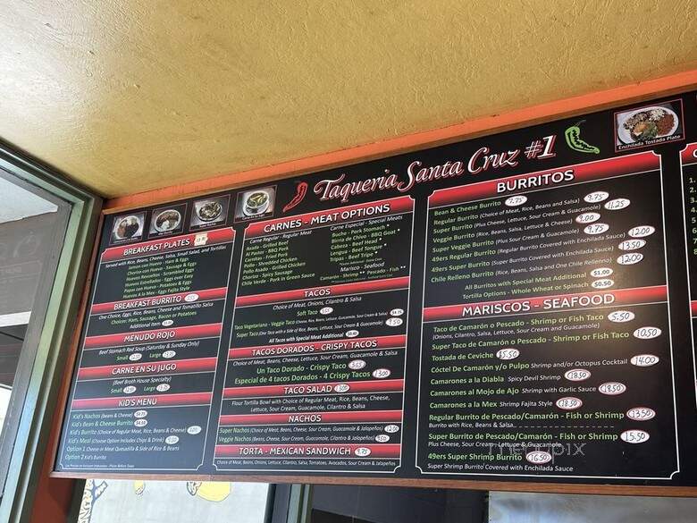 Taqueria Santa Cruz - Santa Cruz, CA menu_pic