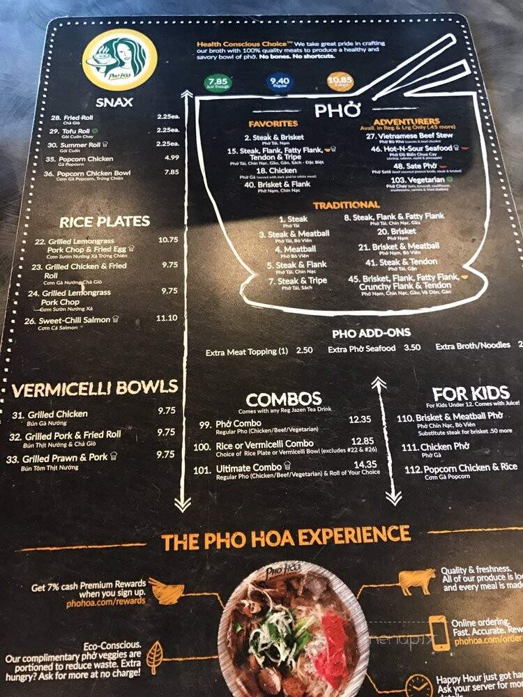 Pho Hoa - San Jose, CA menu_pic