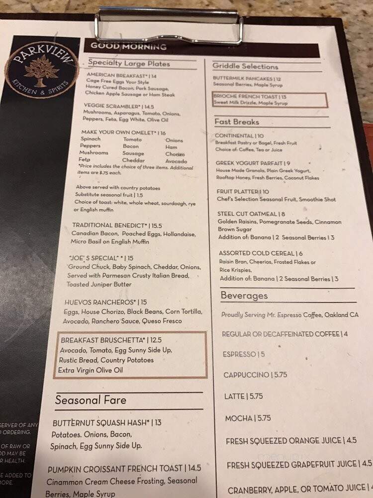Park Place Seafood Steaks - Cupertino, CA menu_pic