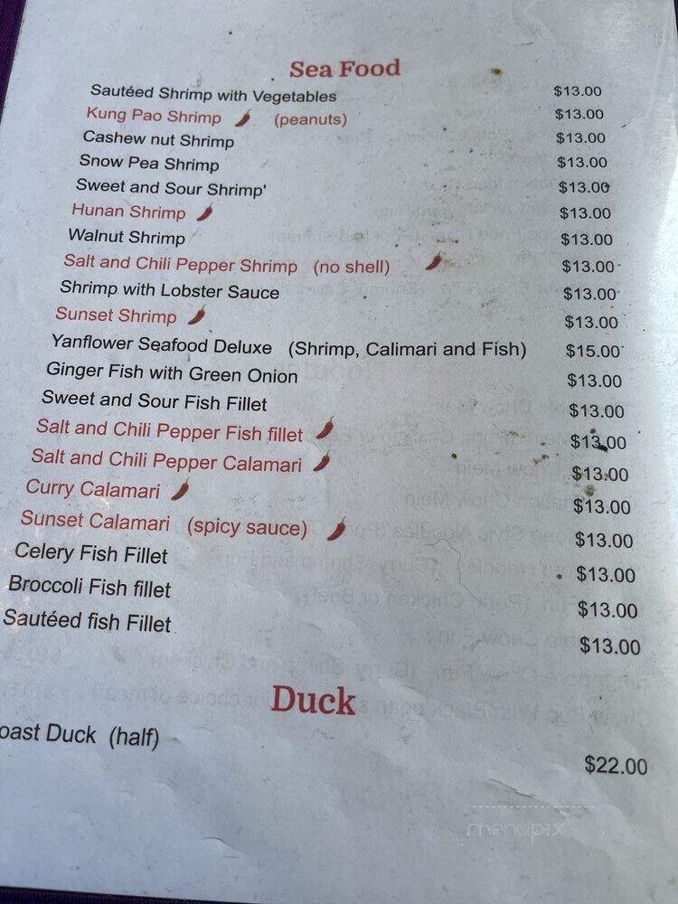 Yan Flower - Santa Cruz, CA menu_pic
