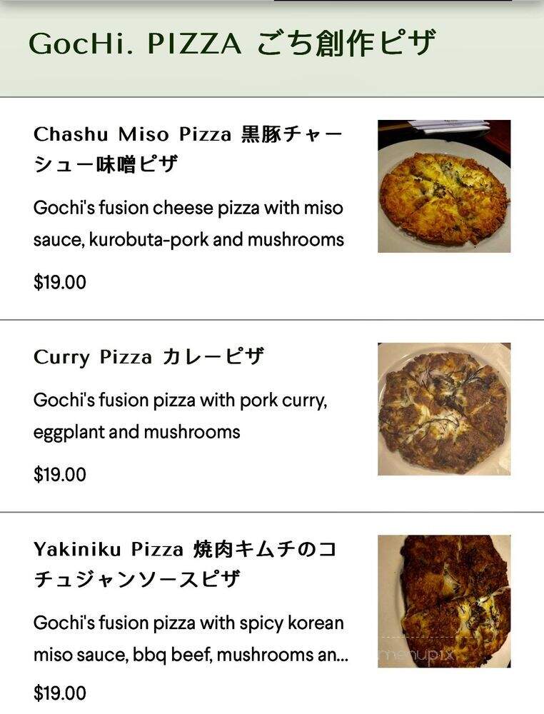 Gochi Japanese Fusion Tapas - Cupertino, CA menu_pic
