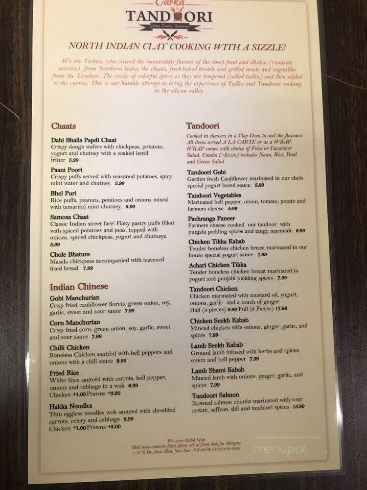 Tarka - San Jose, CA menu_pic