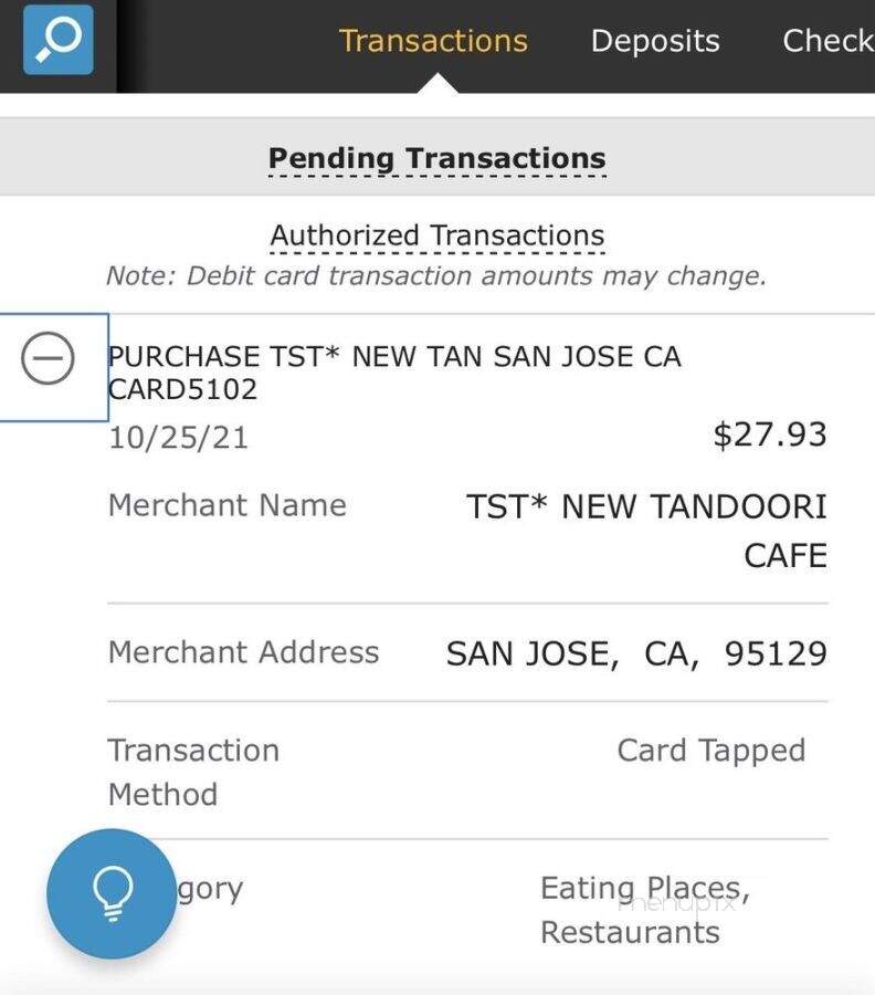 New Tandoori Cafe - San Jose, CA menu_pic