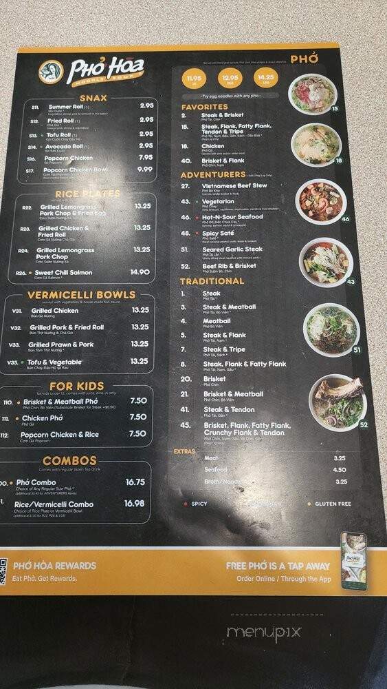 Pho Hoa - Santa Clara, CA menu_pic