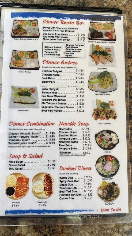 Umi Sushi - Vacaville, CA menu_pic