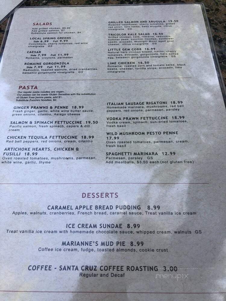 Willow Street Wood-Fired Pizza - Los Gatos, CA menu_pic