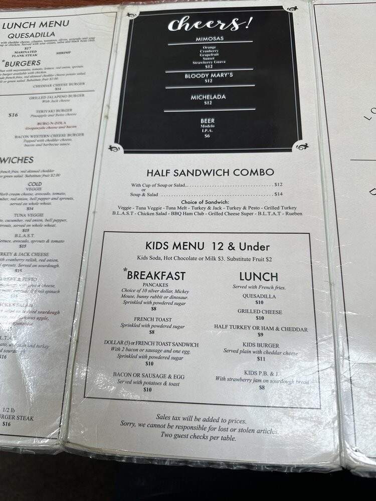 Los Gatos Cafe - Los Gatos, CA menu_pic