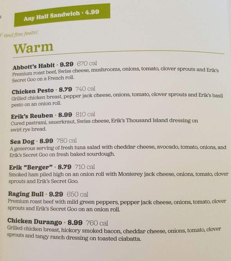 Erik's DeliCafe - Santa Clara, CA menu_pic