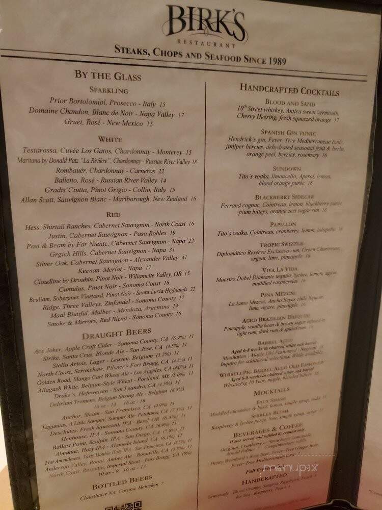 Birk's Restaurant - Santa Clara, CA menu_pic