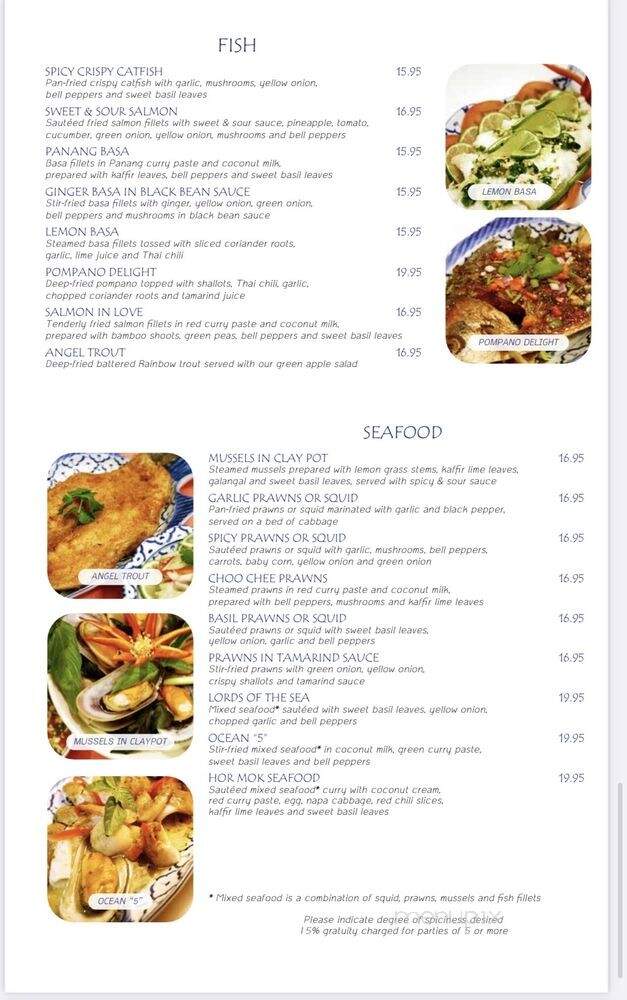 Dusita Thai Cuisine - Santa Clara, CA menu_pic