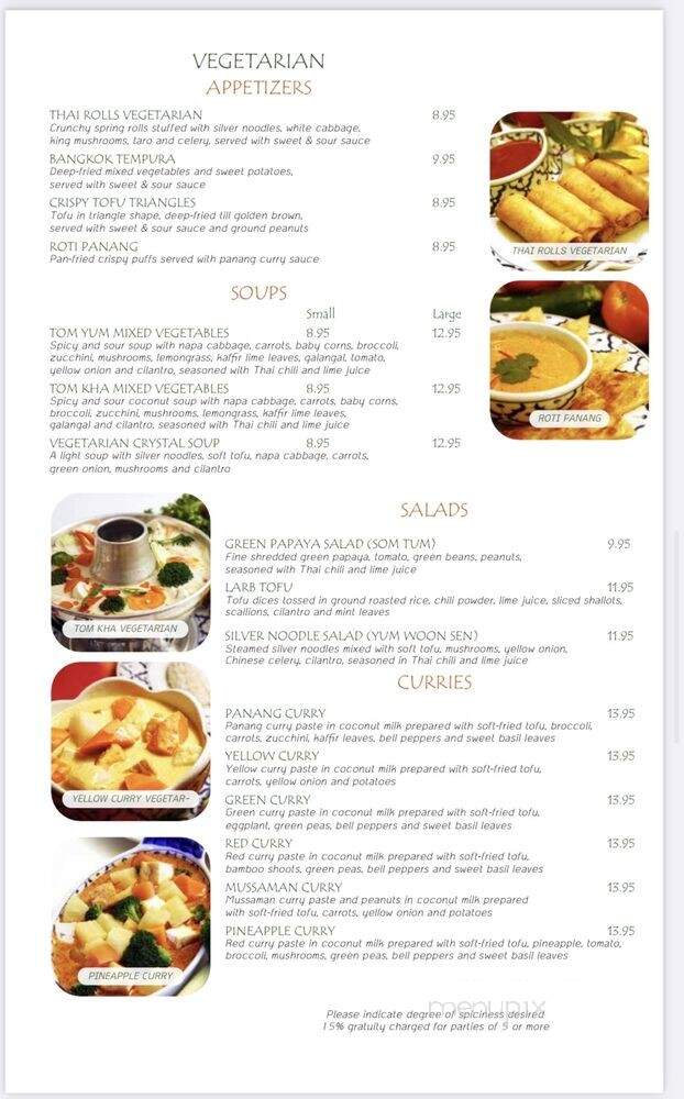 Dusita Thai Cuisine - Santa Clara, CA menu_pic