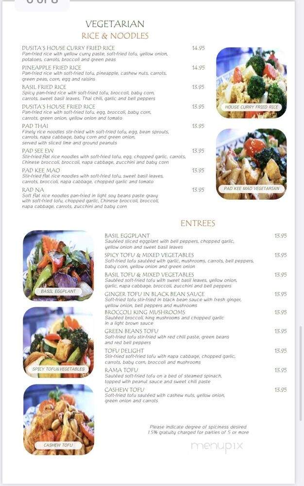 Dusita Thai Cuisine - Santa Clara, CA menu_pic