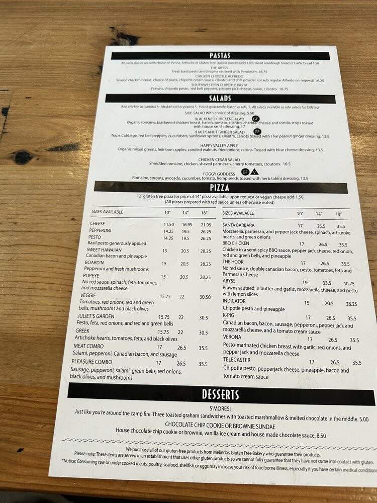 Pleasure Pizza - Santa Cruz, CA menu_pic