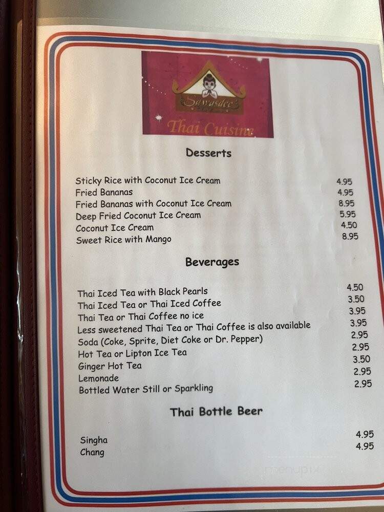 Sawasdee Thai Cuisine - Soquel, CA menu_pic