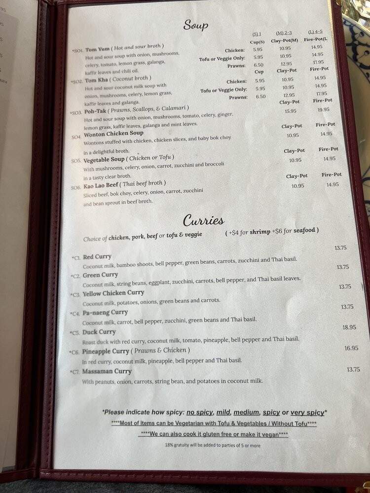 Sawasdee Thai Cuisine - Soquel, CA menu_pic