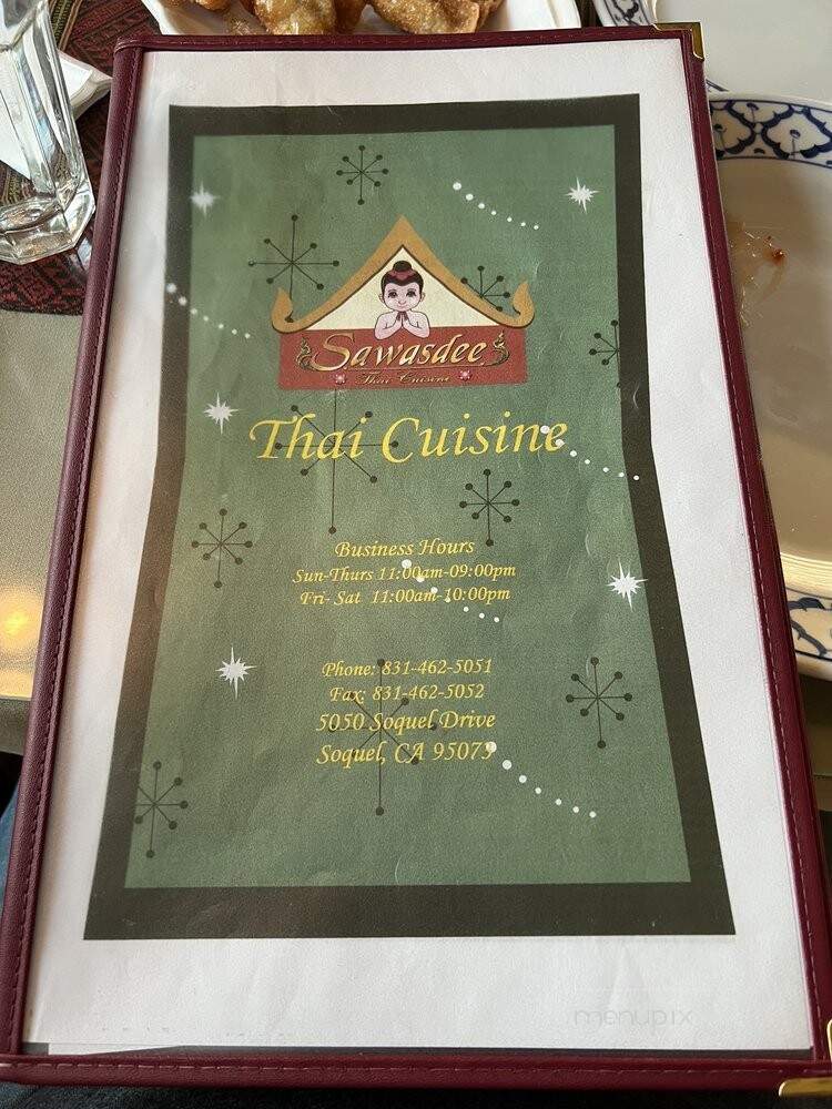 Sawasdee Thai Cuisine - Soquel, CA menu_pic