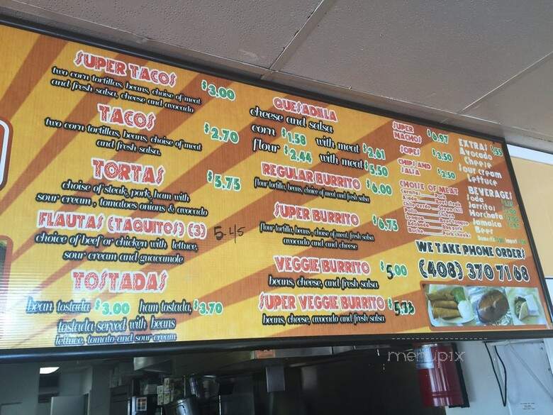 Ricos Tacos - Campbell, CA menu_pic