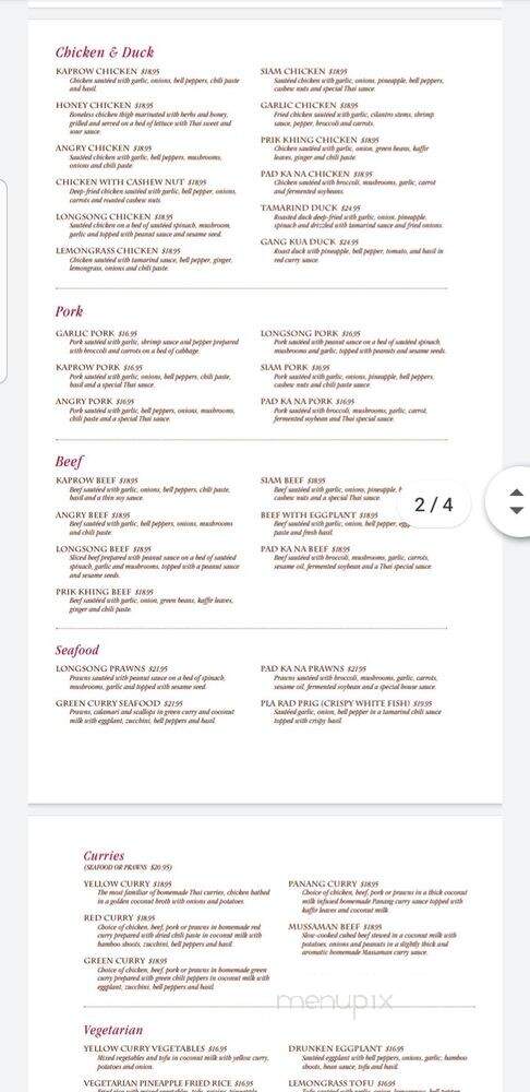 Tee Nee Thai Cuisine - San Jose, CA menu_pic