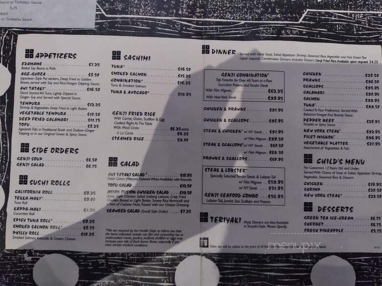 House Of Genji - San Jose, CA menu_pic