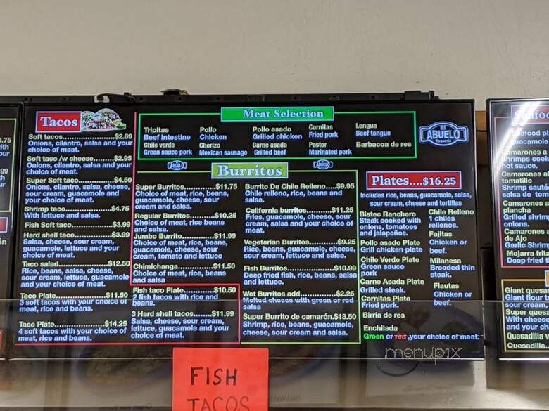 Taqueria El Abuelo - San Jose, CA menu_pic