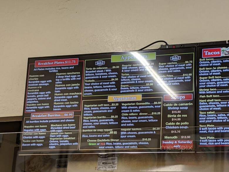 Taqueria El Abuelo - San Jose, CA menu_pic