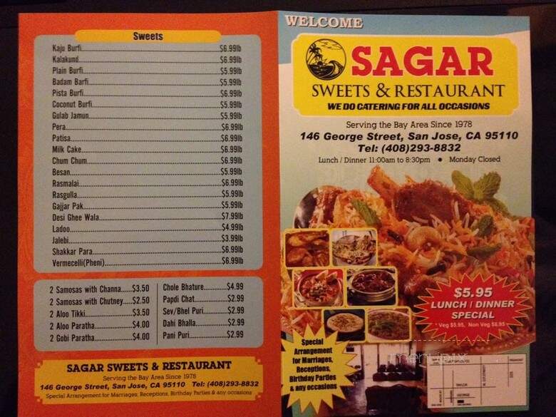 Sagar Sweets Restaurant - San Jose, CA