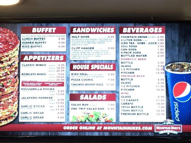 Mountain Mike's Pizza - San Jose, CA menu_pic