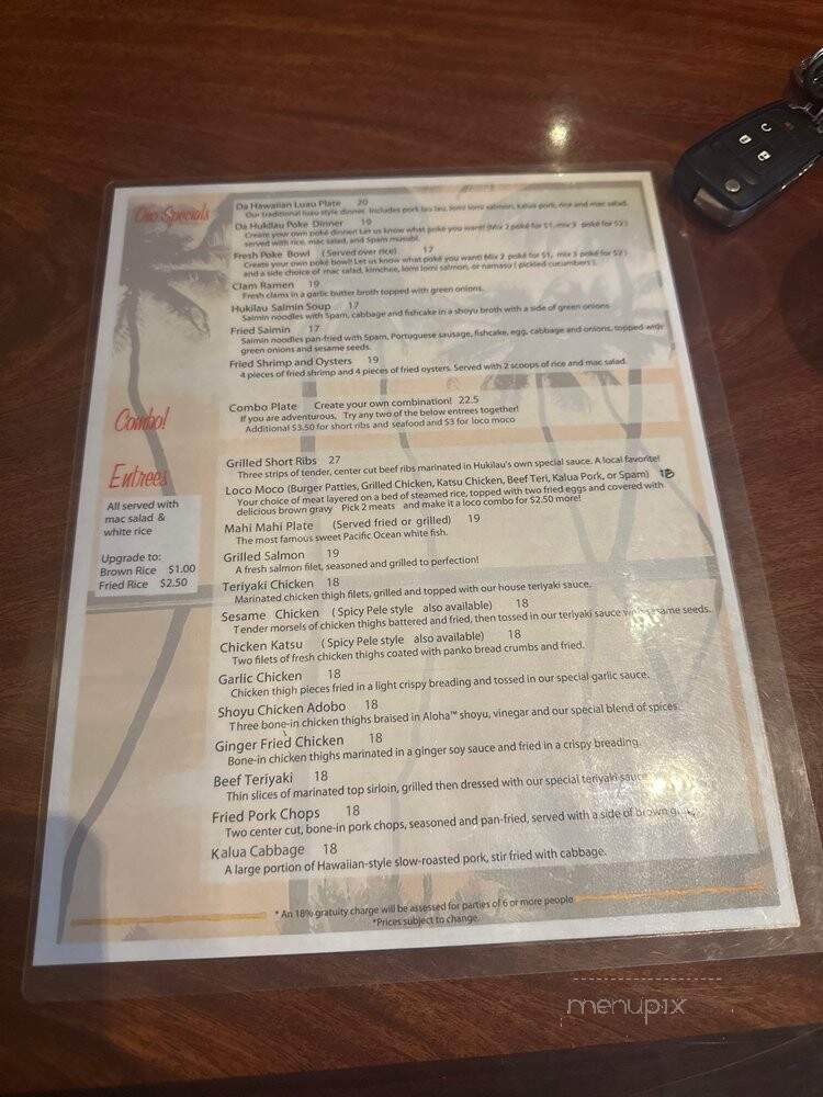 Hukilau - San Jose, CA menu_pic