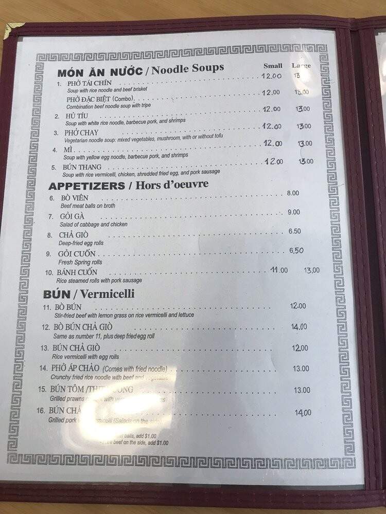 Dac Phuc Restaurant - San Jose, CA menu_pic