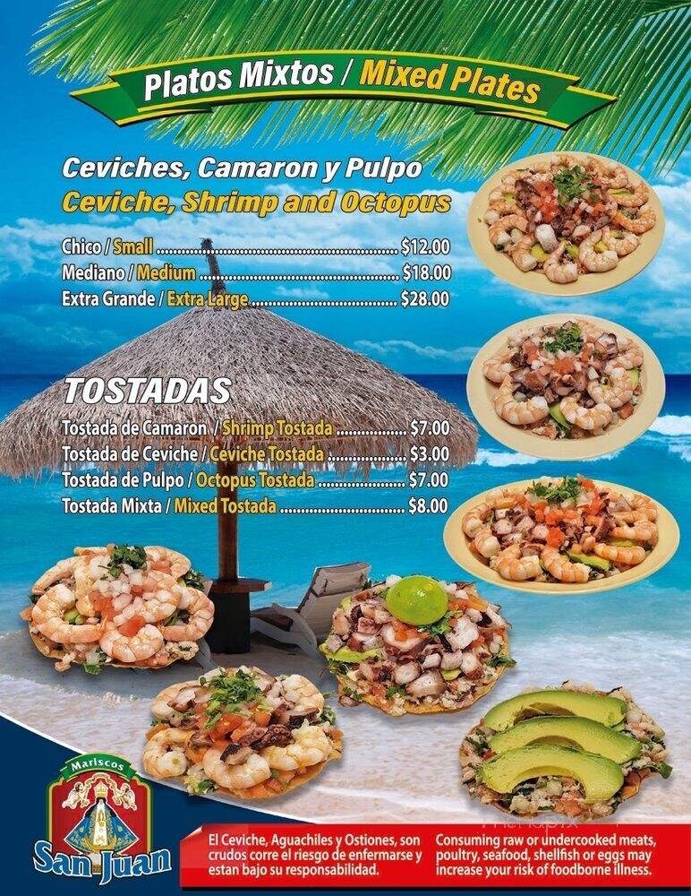 Mariscos San Juan - San Jose, CA menu_pic