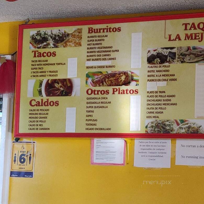 Le Mejor Taqueria - San Jose, CA menu_pic