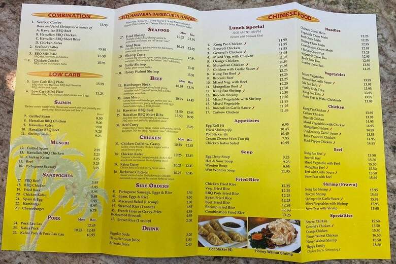 Mahalo Hawaii BBQ - San Jose, CA menu_pic