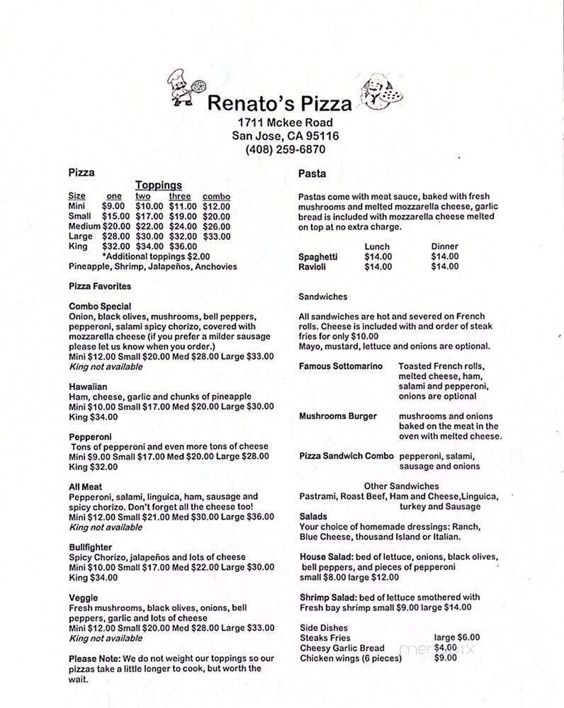 Renato Pizza - San Jose, CA