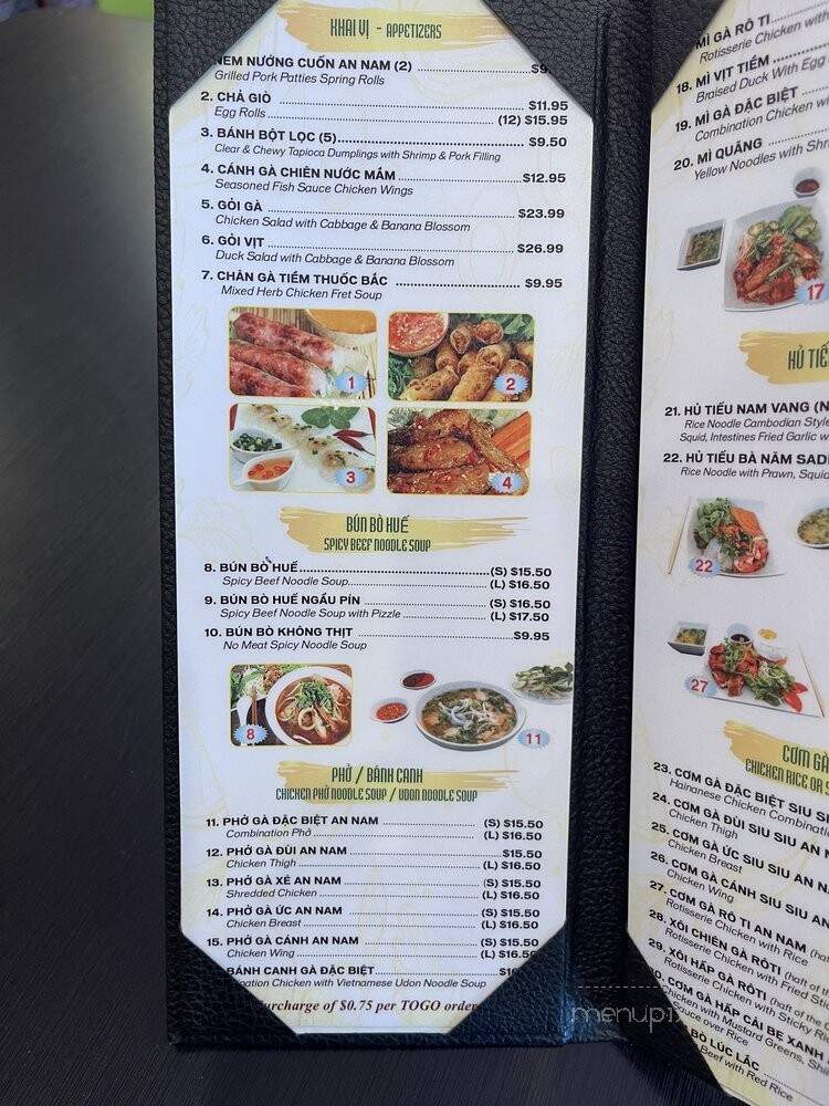 An Nam Restaurant II - San Jose, CA menu_pic