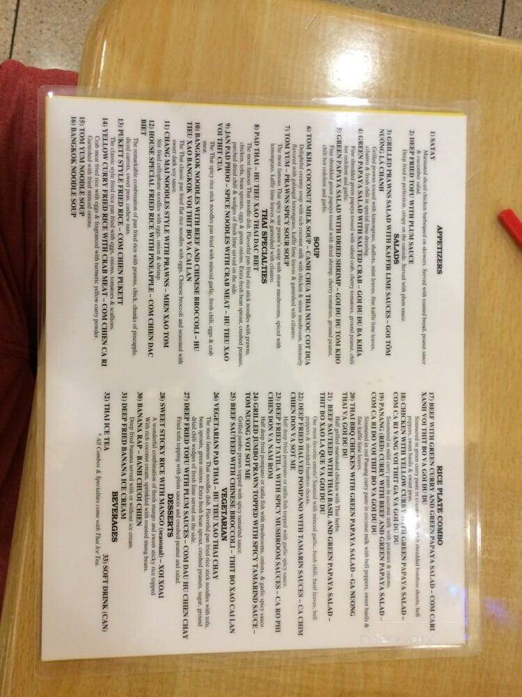 Thai Lovers - San Jose, CA menu_pic