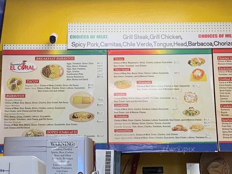 Taqueria El Coral - San Jose, CA menu_pic